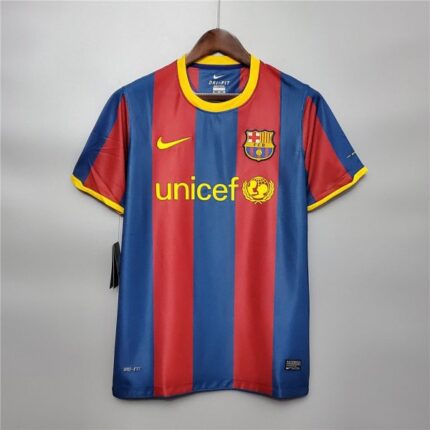 Introducing the Barcelona 2010-11 Jersey Home Retro, a timeless piece of football history that captures the essence of one of the most iconic seasons for the legendary Barcelona