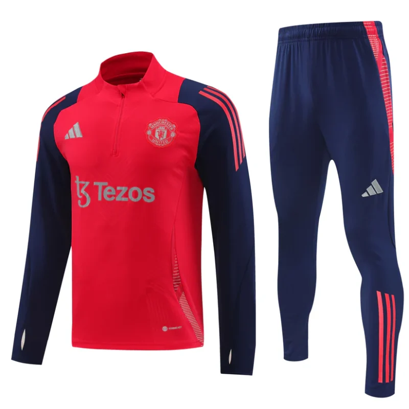 Manchester United 2024-25 Red and Navy Half-Zip Training suit