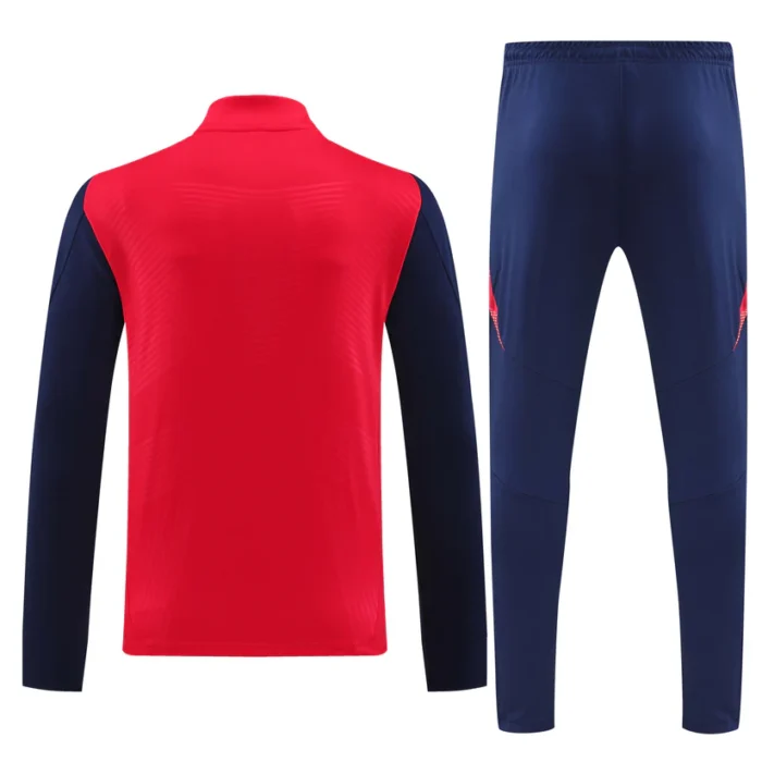 24 25ManUnitedRed NavyPlayerVersionHalfzipTracksuitSet2