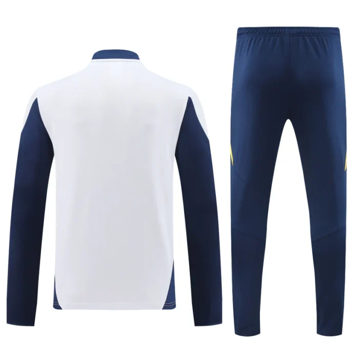 24 25RealMadridWhitehalfziptracksuitset2