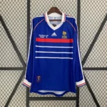 France Home Retro 1998 Long Sleeves Fans Jersey