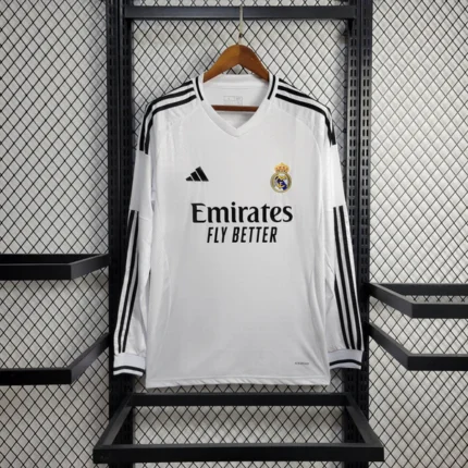 Real Madrid Home Long Sleeve Fan Version Jersey 24-25