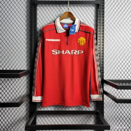 Manchester United Home Retro 1998-1999 Long Sleeves Jersey