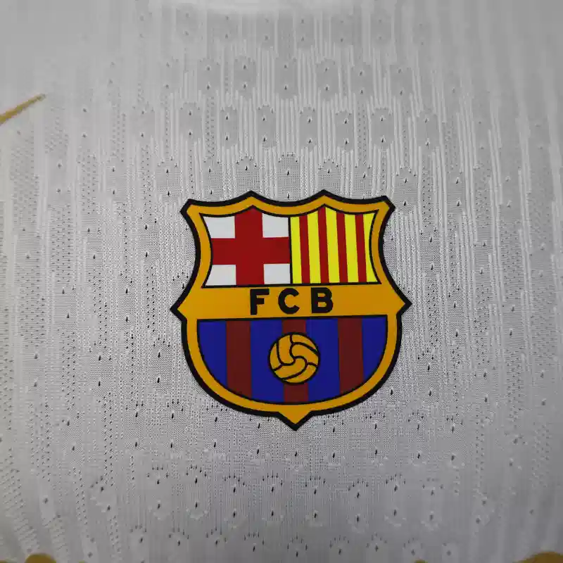 24-25-Player-FC-Barcelona-球员巴萨特别版白-8 FC Barcelona White X CJ Soccer Jersey - Image 3