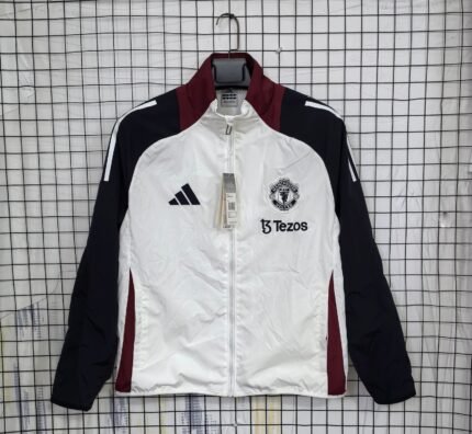 Manchester United White & Black Windbreaker 2025/26