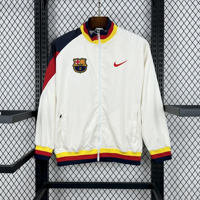Buy Barcelona White Windbreaker 2025-26 Buy Barcelona White Windbreaker 2025-26